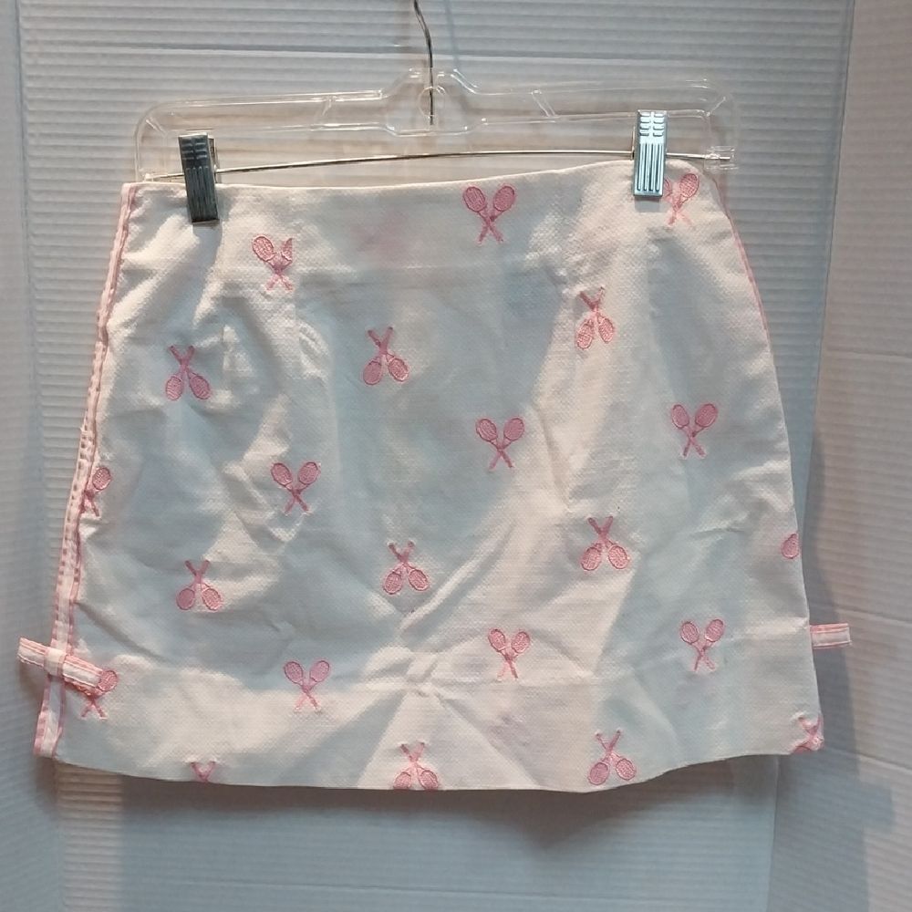 Lilly Pulitzer Pink Embroidered TENNIS  Mini Skirt...SIZE 2